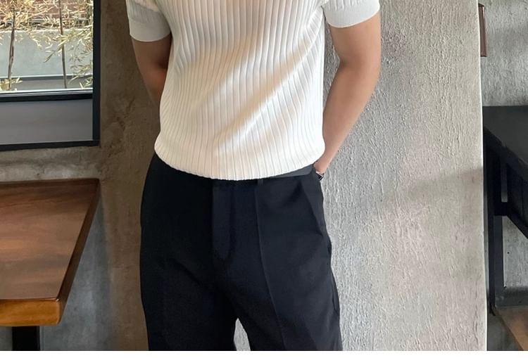 Capbrew - Poloshirt met korte mouwen en effen ribbels