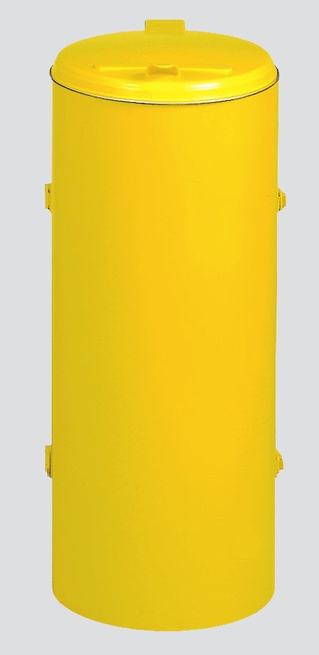 PROREGAL Compacte Afvalinzamelaar Junior met Deksel, Enkele Deur, 35 cm Vulopening, HxBxD 90 x 45 x 45 cm, Staal, Geel