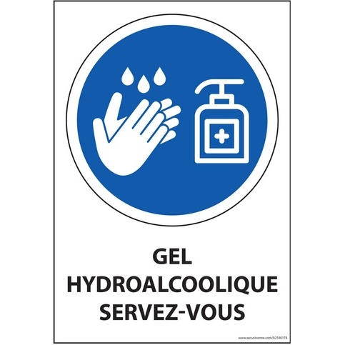 Panneau - Gel hydroalcoolique servez-vous - Vertical