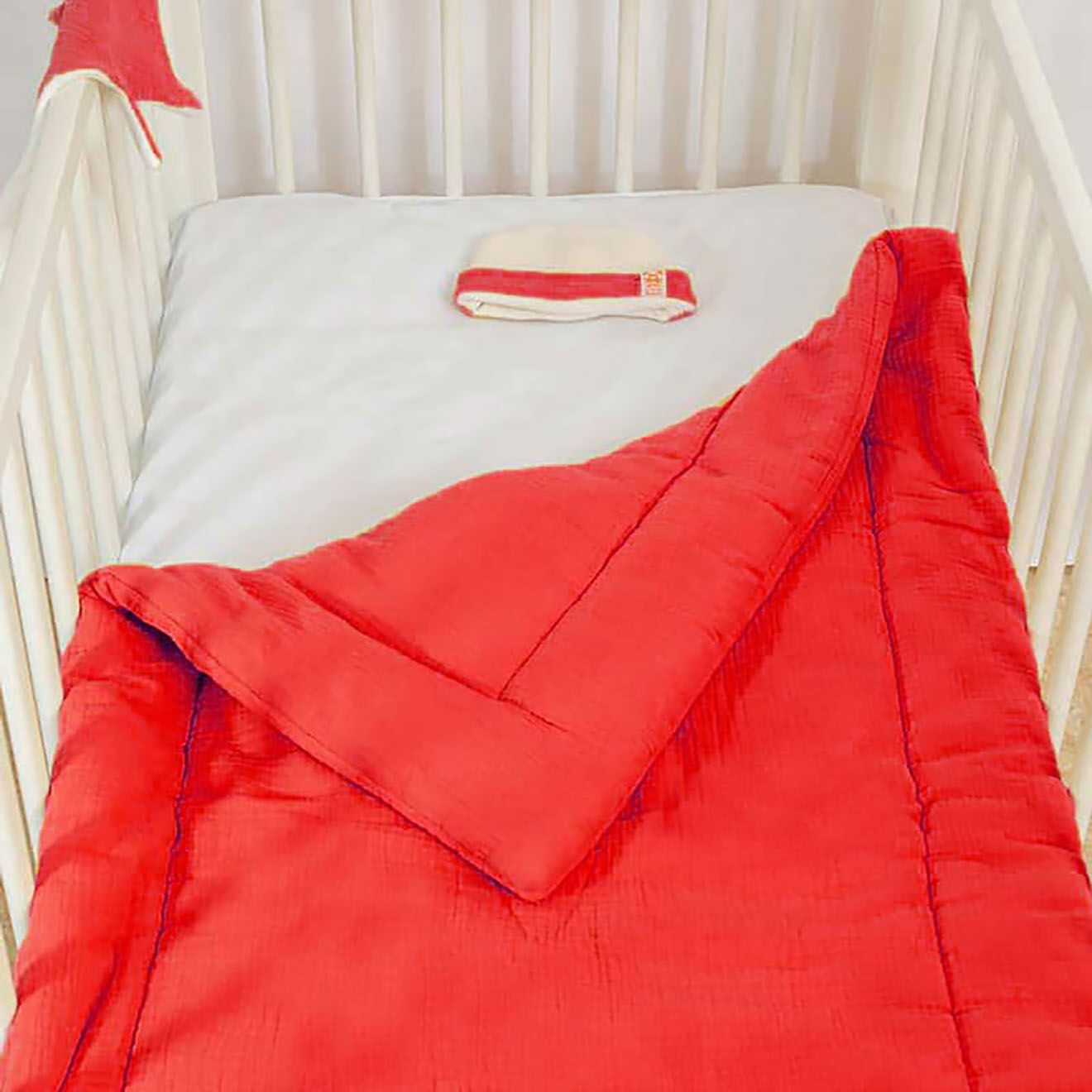 Papate Edredon en Coton Bio fraise - 70x120 cm
