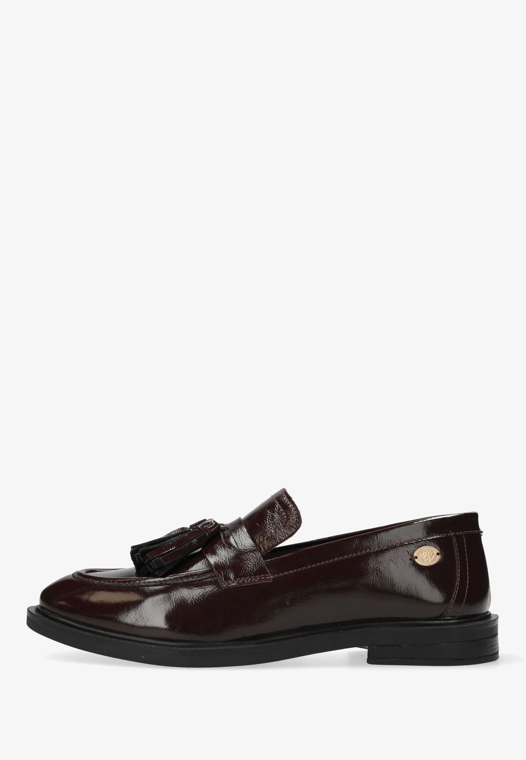 FAIRY MOCCY Loafer Wrinkle Patent Bordeaux Red