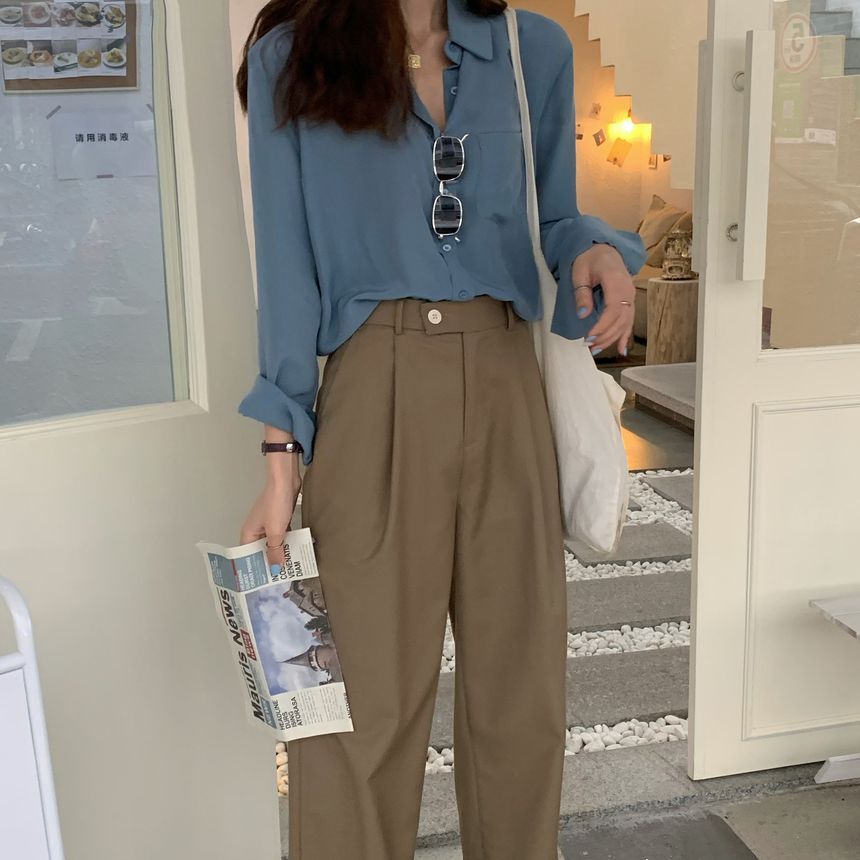Moon City - Rechte pantalon met hoge taille