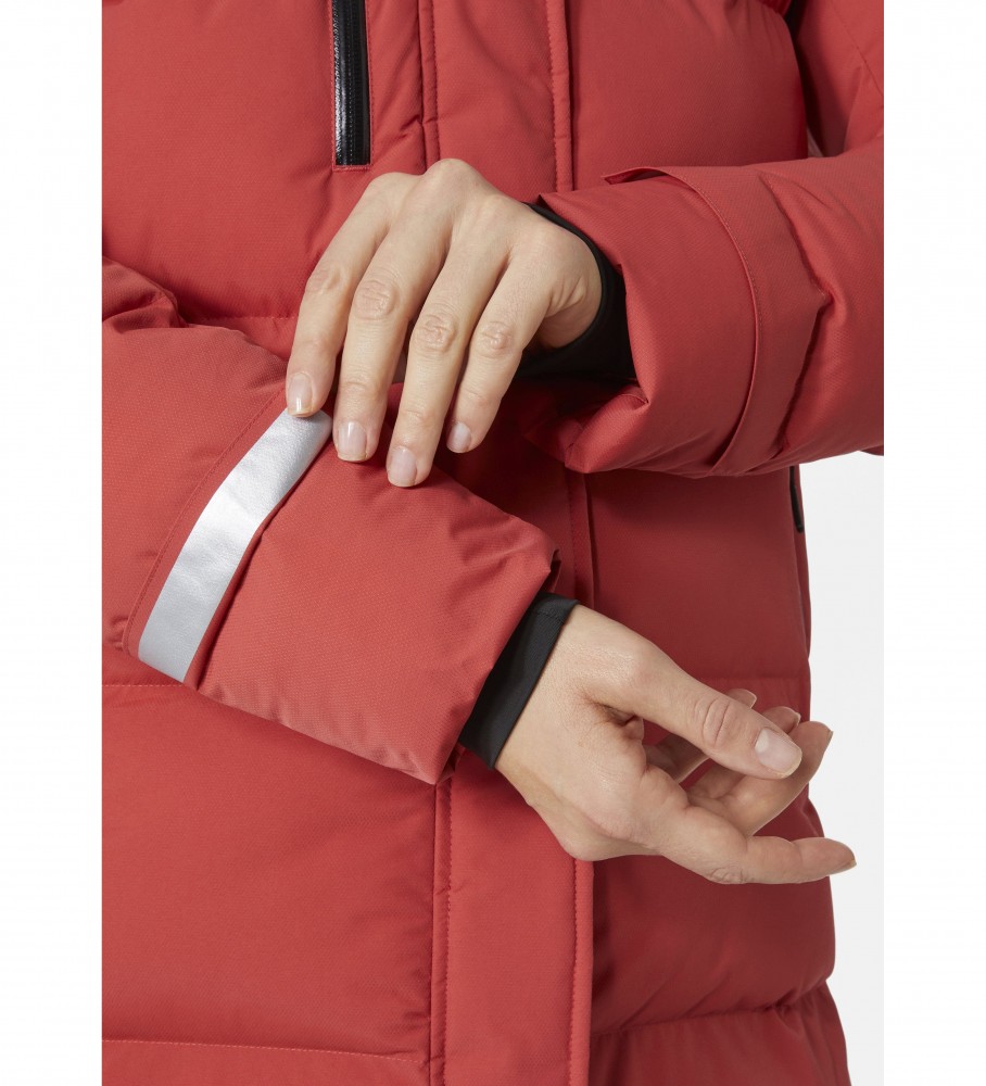 Casaco parka acolchoado Helly Hansen Adore na cor vermelha.
