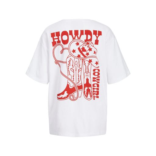 JJXX Millow Loose T-shirt, Bright White Howdy, XS