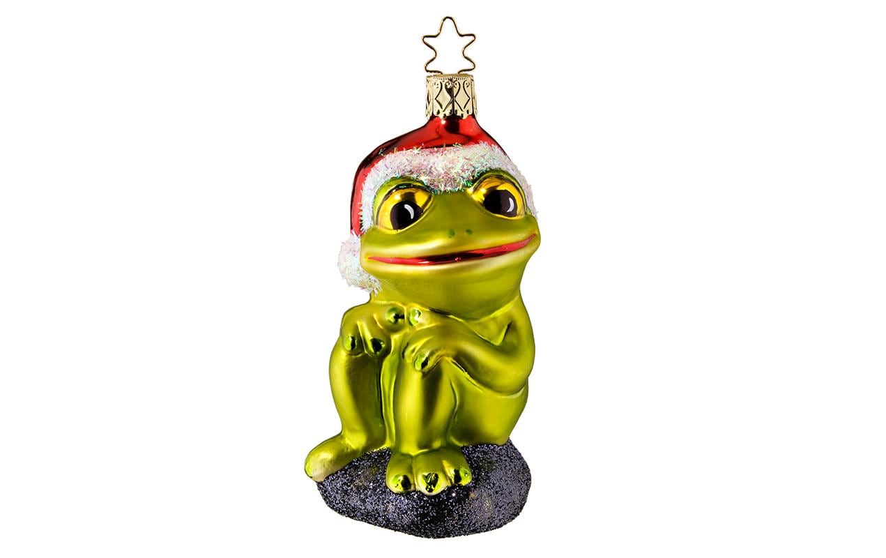 Weihnachtskugel Weihnachtsfrosch 11.5 cm 1 StückChristbaumschmuck in Frosch-Form