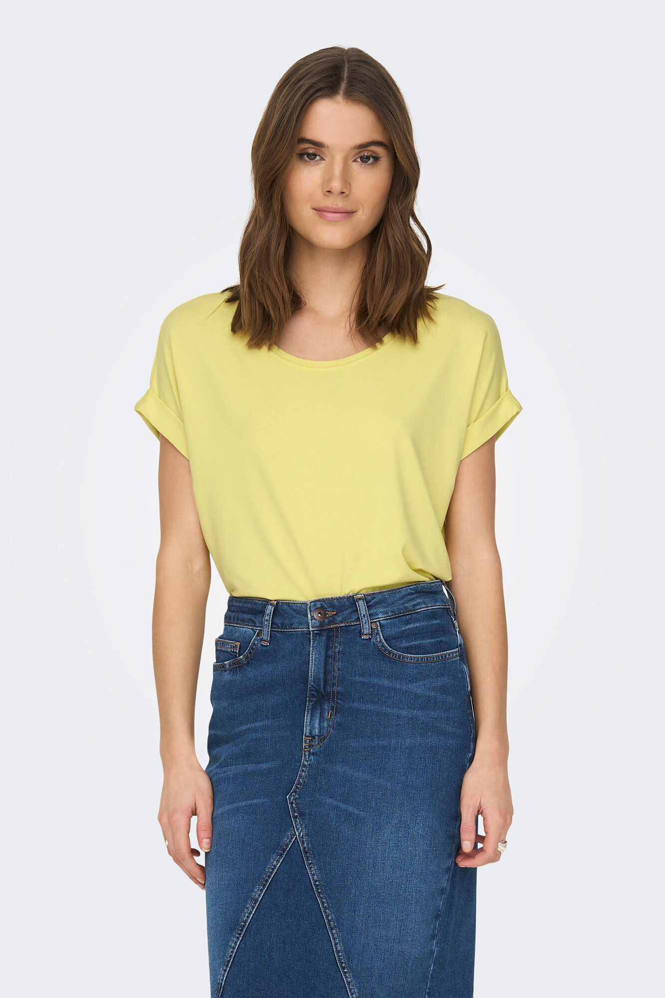 Camiseta de manga curta com gola redonda
