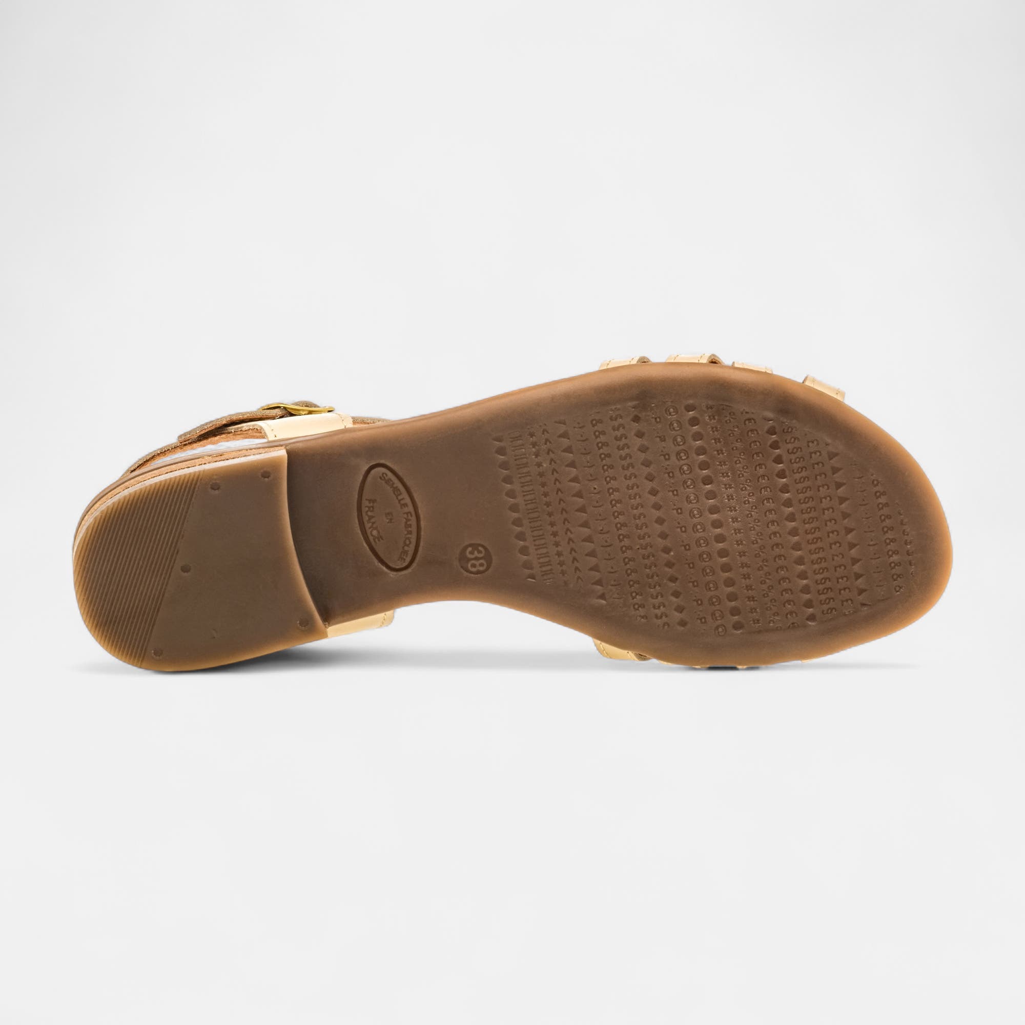 Nu-pieds Femme en cuir beige