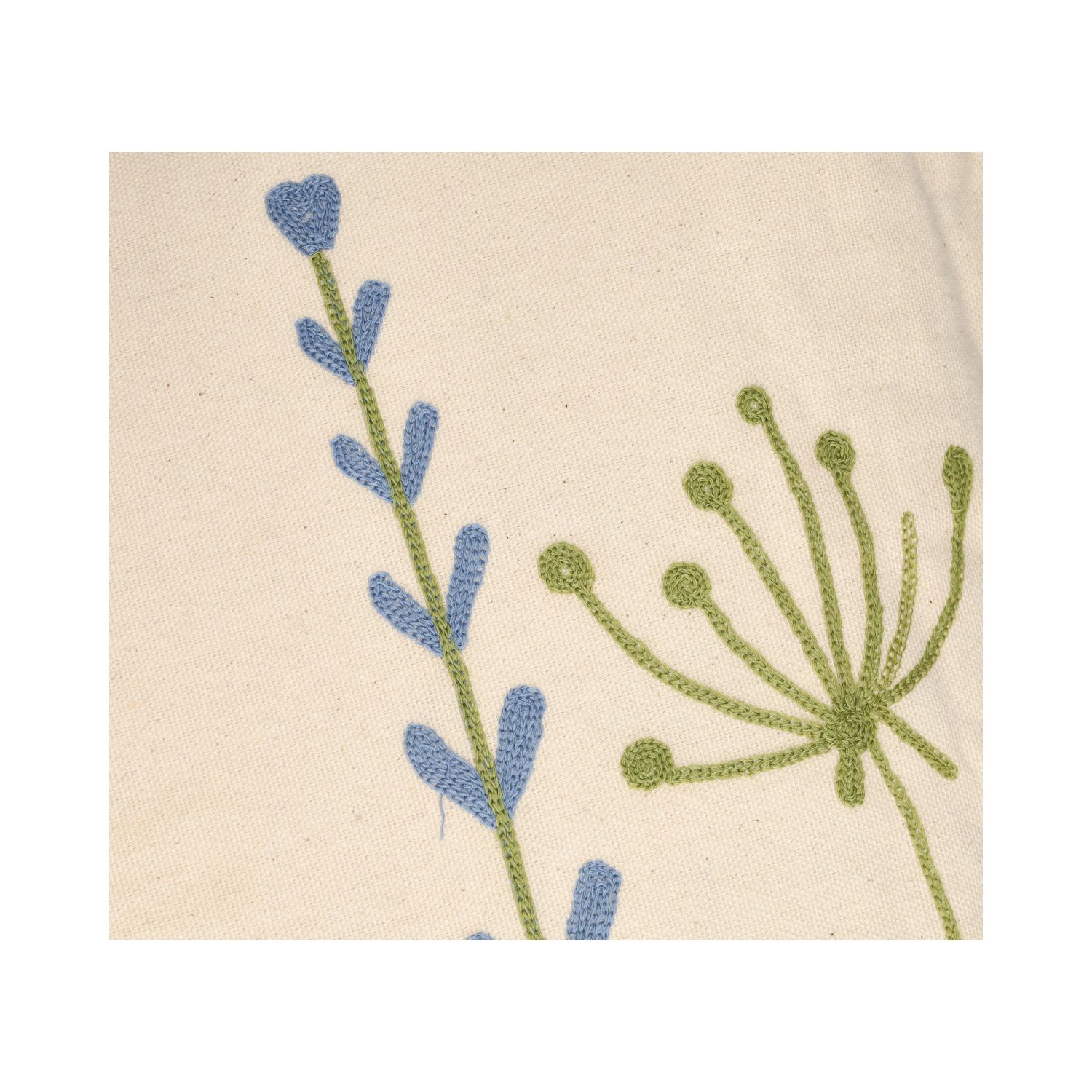Kussen, bio-katoen, lentebloemen, 50 x 50 cm