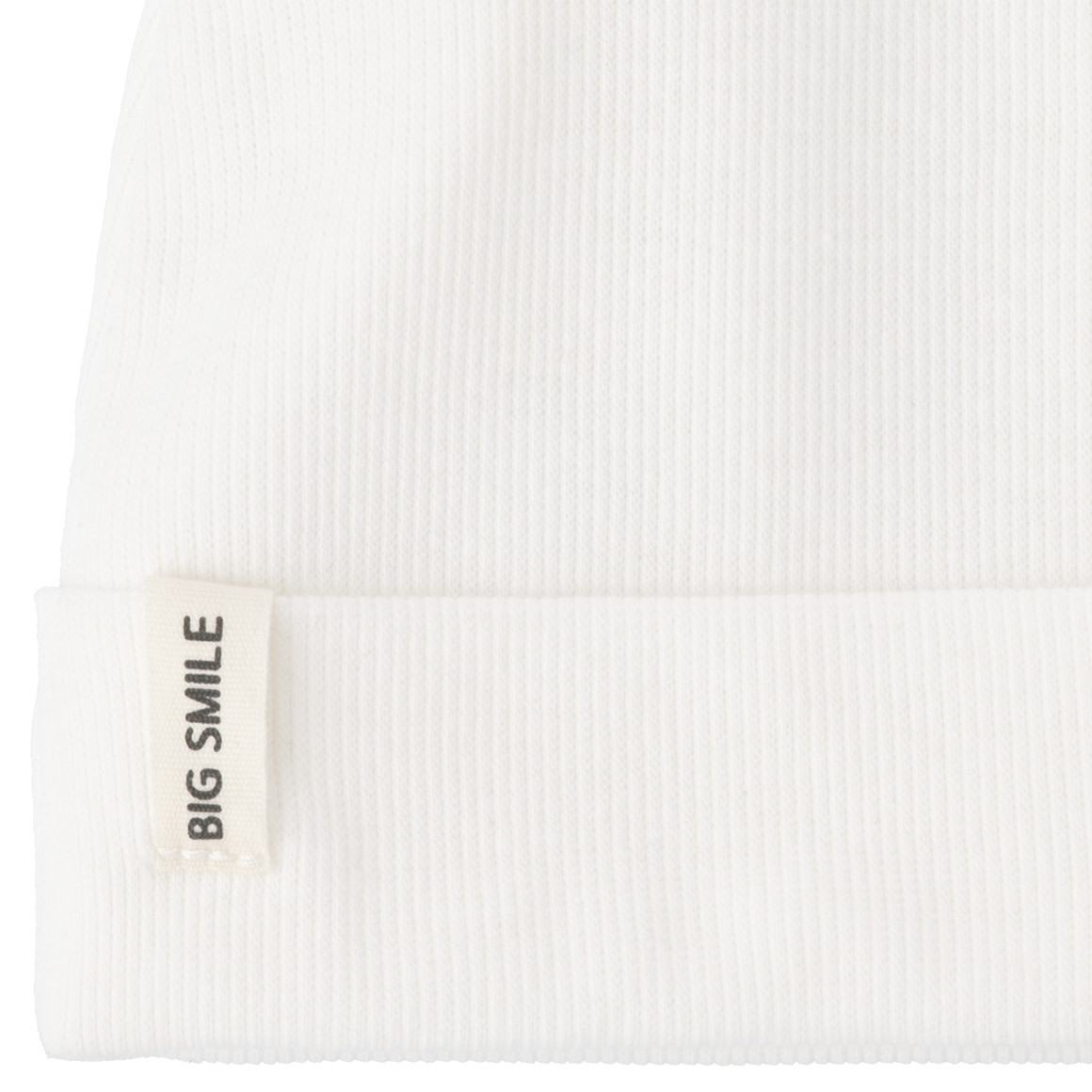 Topomini Baby Mütze mit Rippstruktur weiss