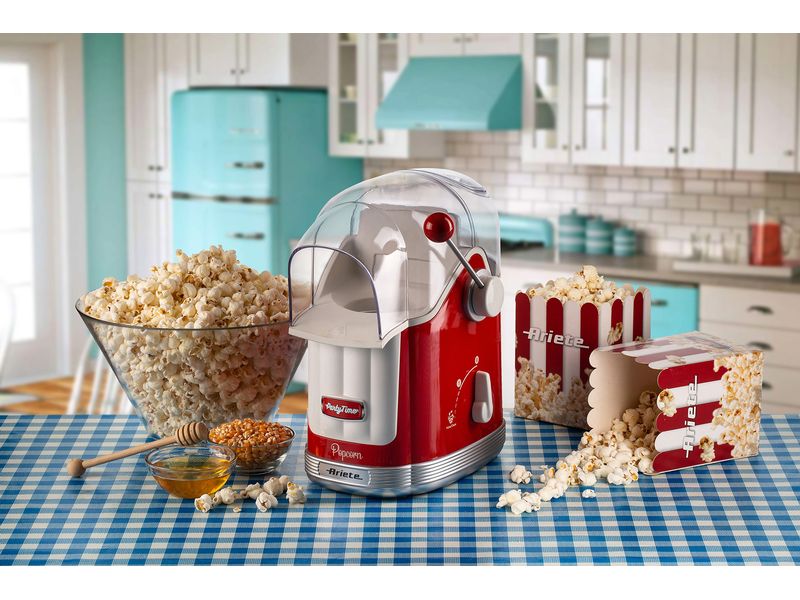 Ariete Popcorn Maschine Party Time ARI-2958-RD Rot/Weiss Popcornmaschine im Retro-Design