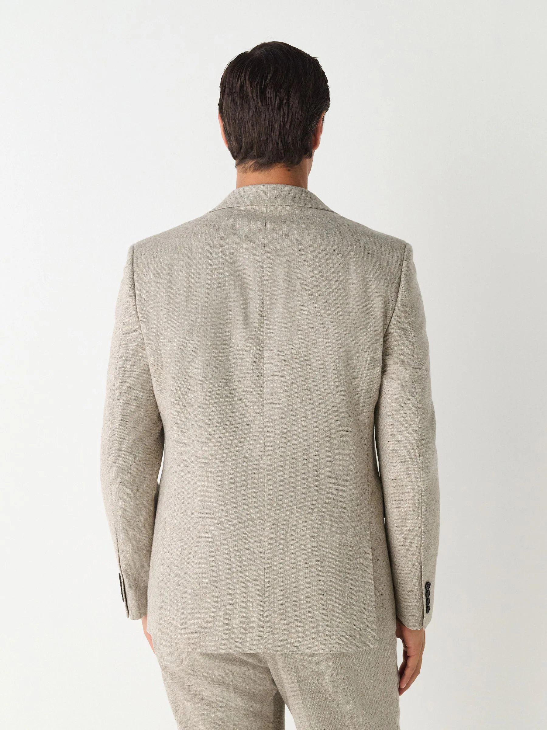 Pastelgeel - Slim Fit Wool Blend Donegal Suit Jacket