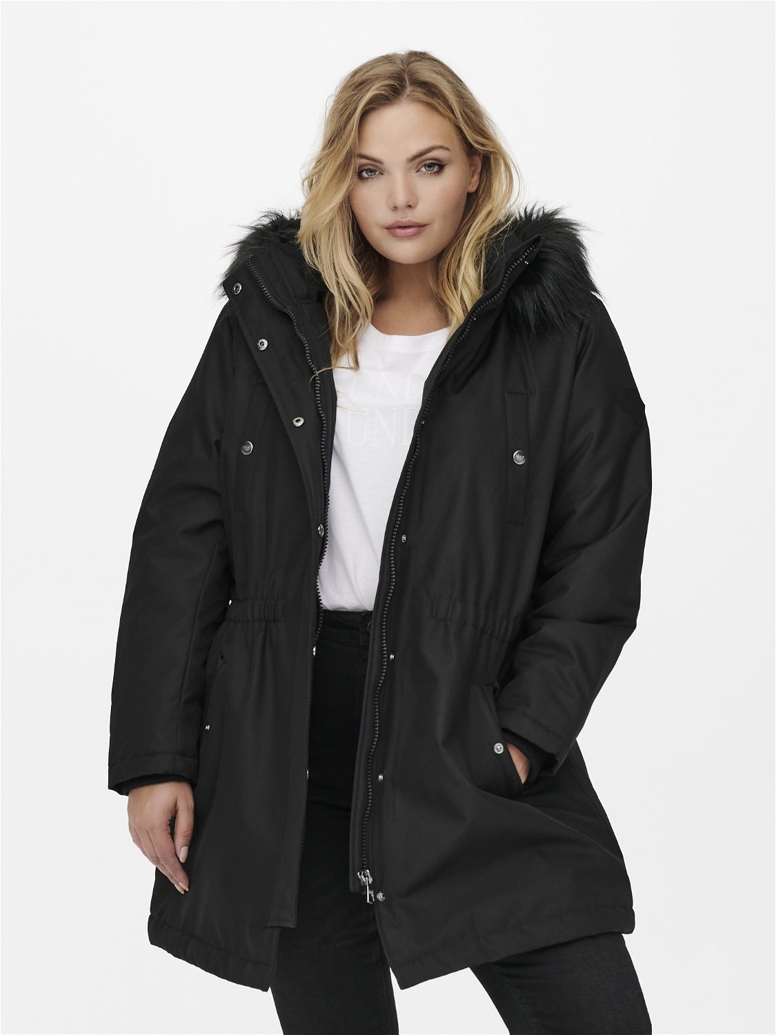 CARIRENA Langer Parka Black