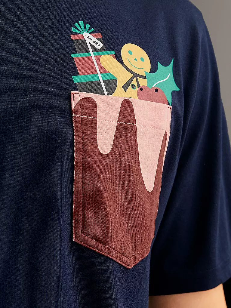 JACK & JONES T-Shirt JJXMAS dunkelblau