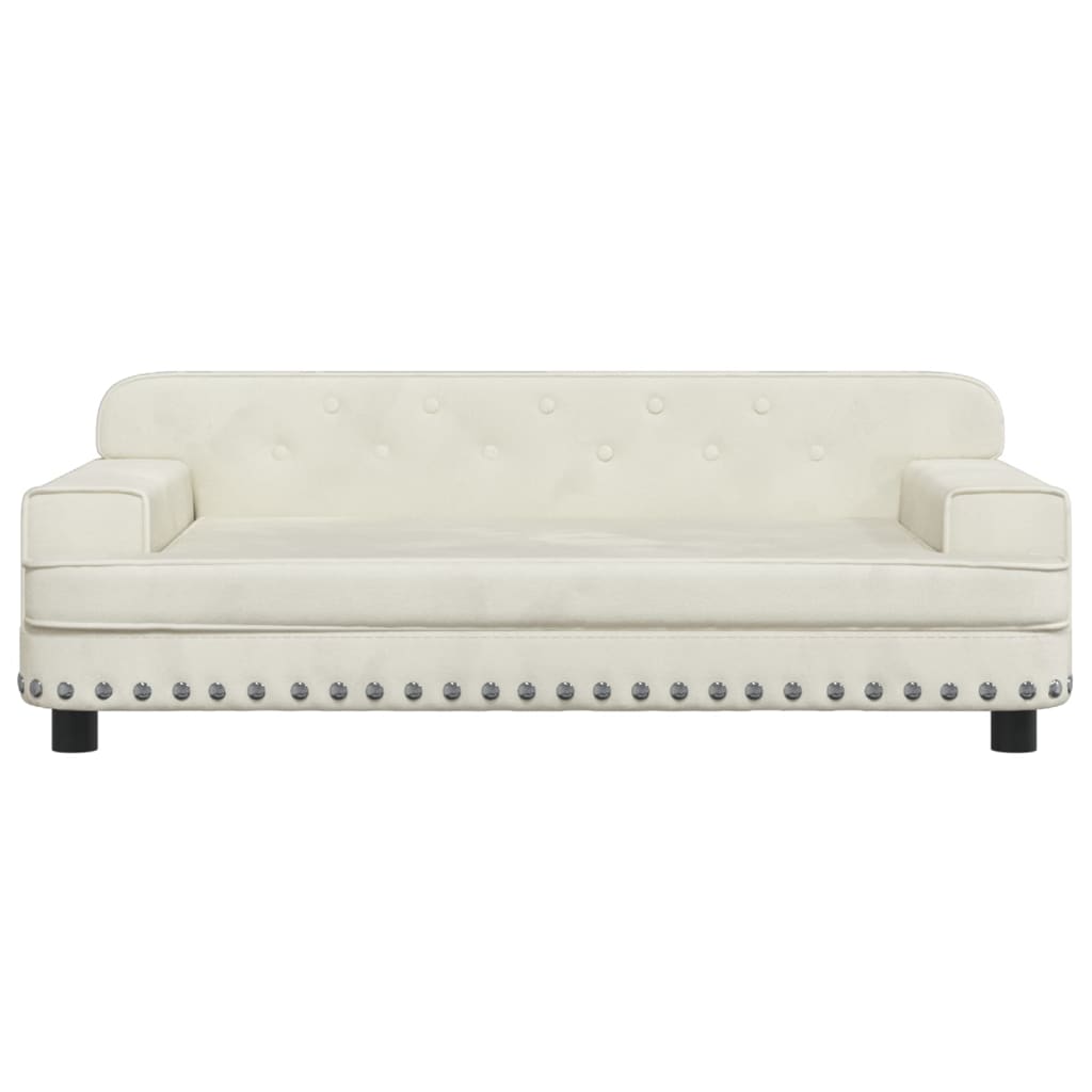 Cama para cães vidaXL em veludo creme, 70x45x30 cm