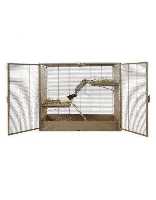 Keddoc Rattenkooi Animal Home Penthouse Top - Dierenverblijf - 93.5x63x76 cm Goud Coffee