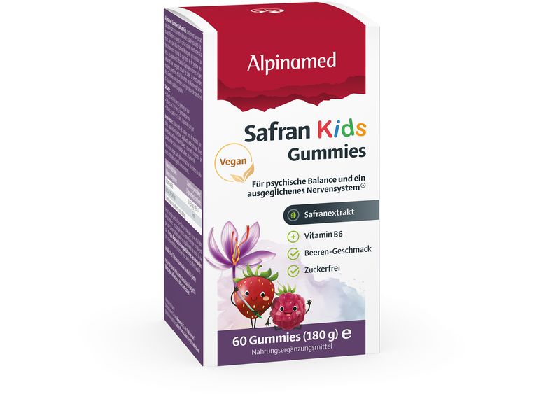 Alpinamed Safran Kids Bären 60 Stück Vegane Gummibärchen mit Safranextrakt für Kinder