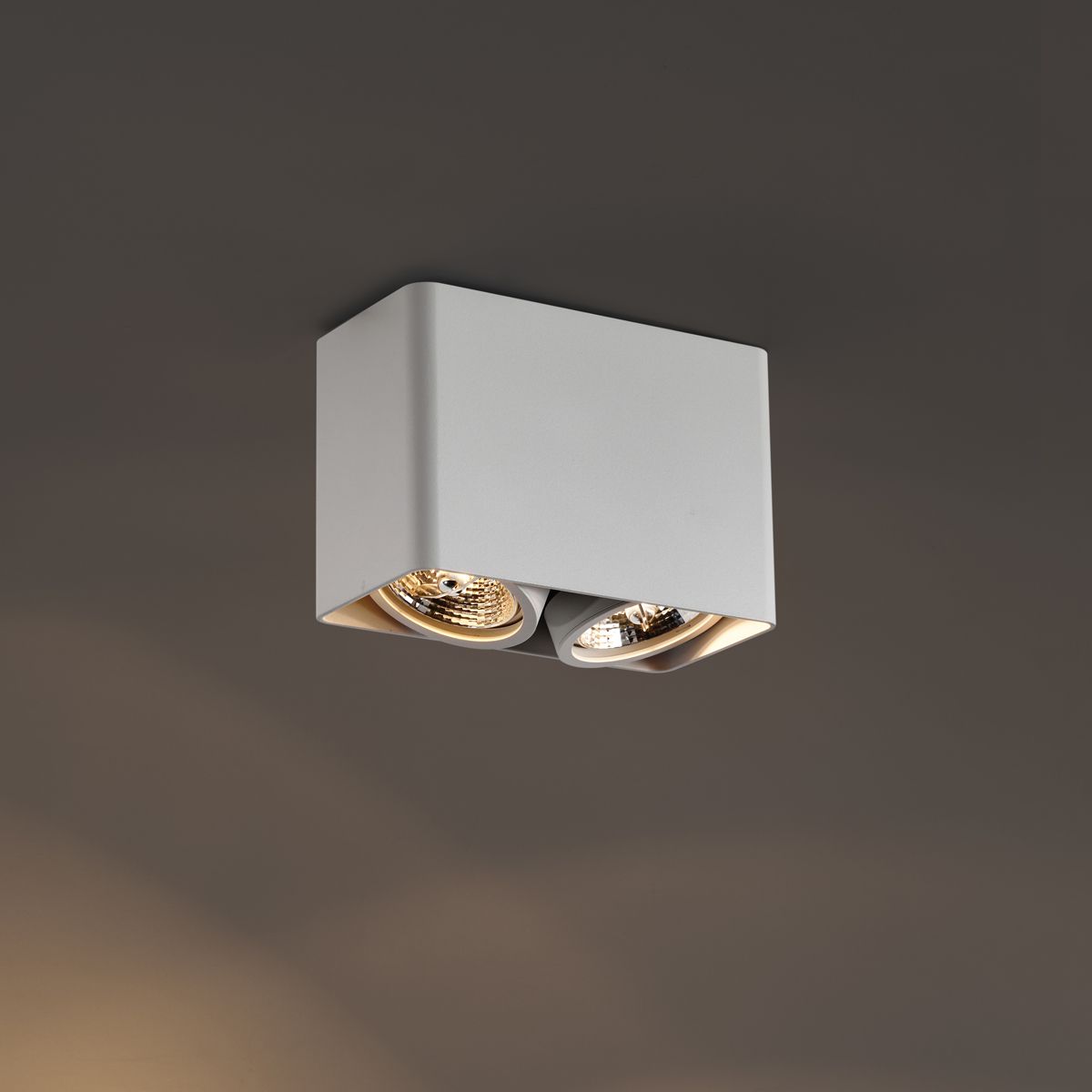 Design opbouwspot wit GU10 70mm 2-lichts draai- en kantelbaar - Vox