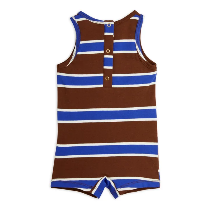 Mini Rodini Combishort Rayure Coton Bio | Marron