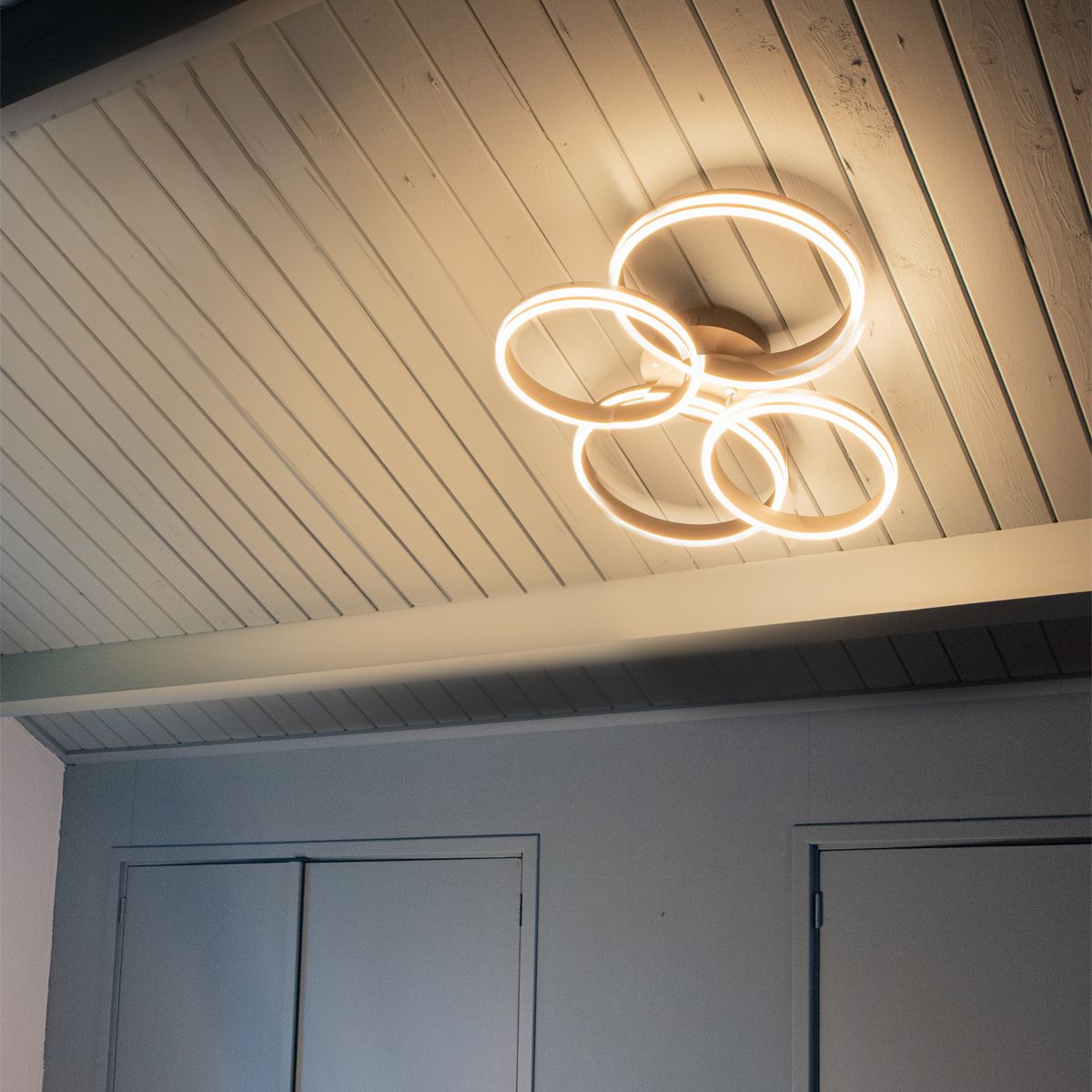 Plafondlamp messing incl. LED 3-staps dimbaar 4-lichts - Navara