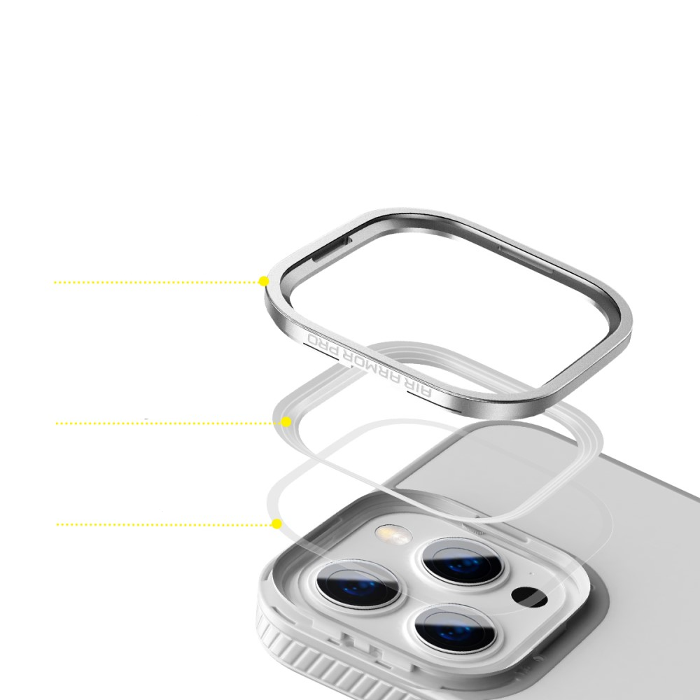 iPhone 13 Pro Hybrid Hardcase Hülle TPU Bumper Anti-Fingerprint   Acryl Rückseite - Weiss / Transparent