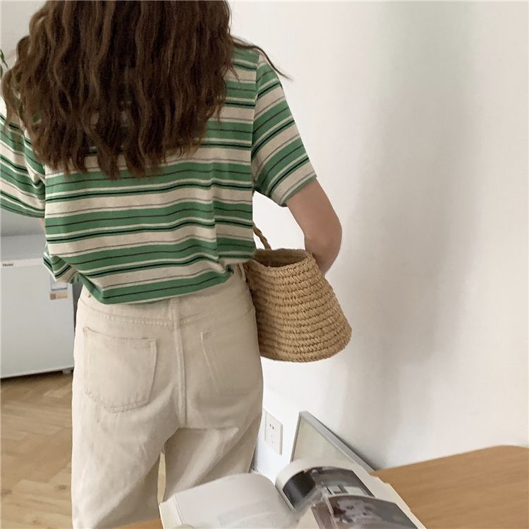 Dute - Gestreept T-shirt met korte mouwen
