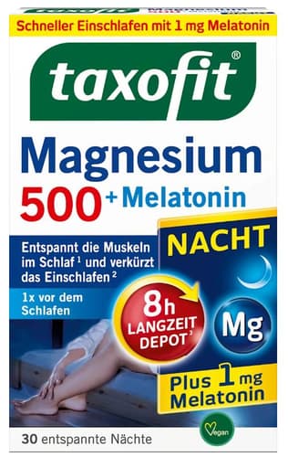 Taxofit Magnesium 500+Melatonin Nacht 30 Tabletten