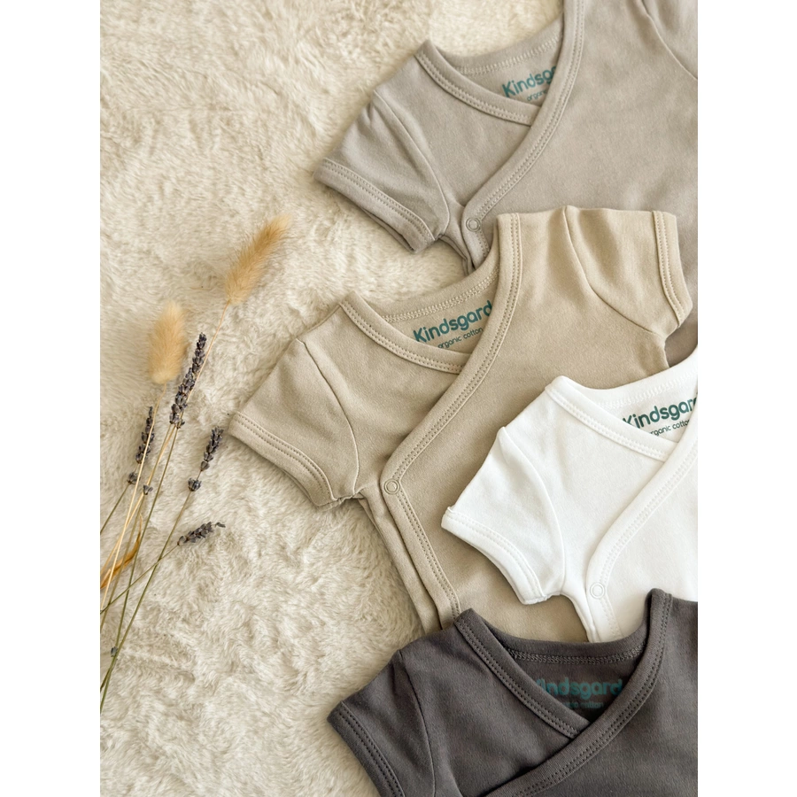 kindsgard Wickelbody trunder 5er-Pack kurzarm grau