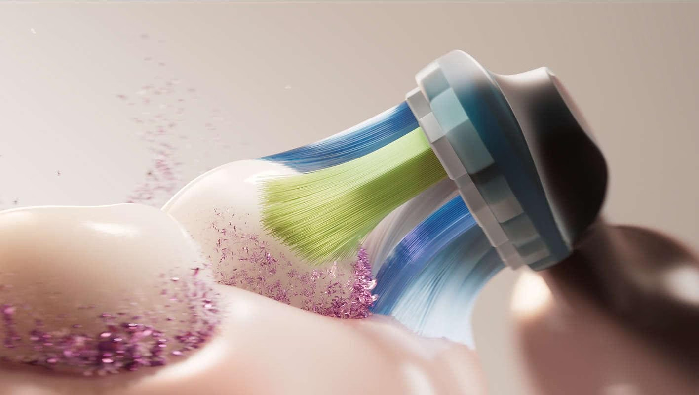 (4er Set) C3 Premium Plaque Defence Ersatz Zahnbürstenkopf für Philips Sonicare Elektrische Zahnbürsten (HX9044/33) - Schwarz