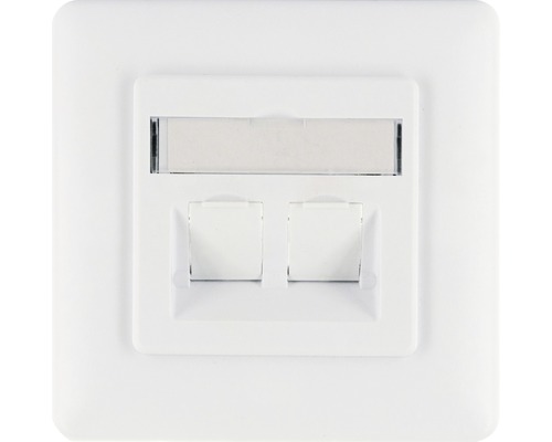 Keystone aansluitdoos, hoekcontactdoos, inbouw, 2x RJ45-aansluiting, wit, Schwaiger NKSD2 532