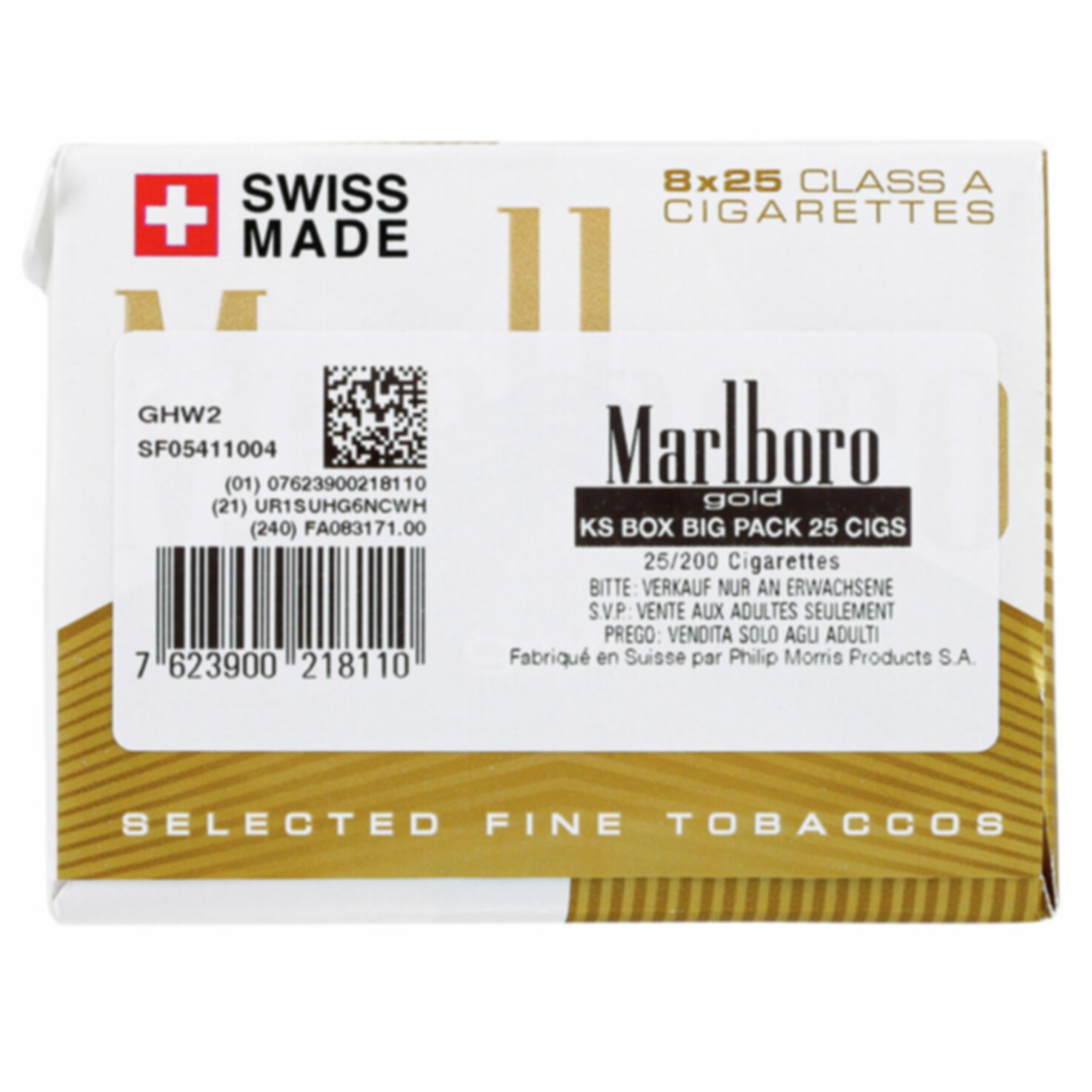 Marlboro Gold Zigaretten 25 Box Stange