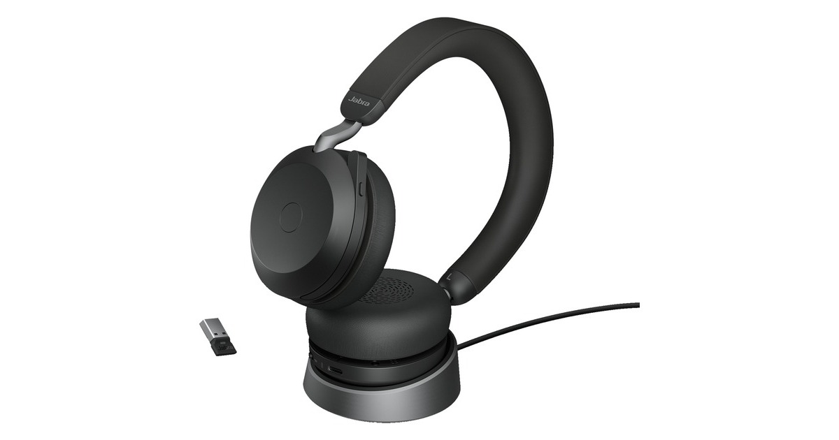 JabraEvolve2 75 on-ear headset  (Zwart, Link380a, Microsoft Teams)