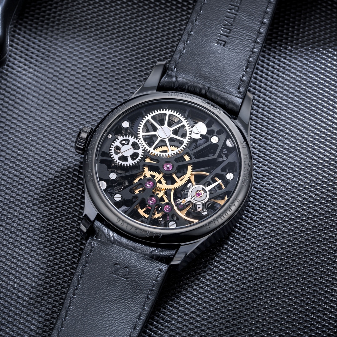 Aerowatch Renaissance Cobweb Skeleton Schwarz