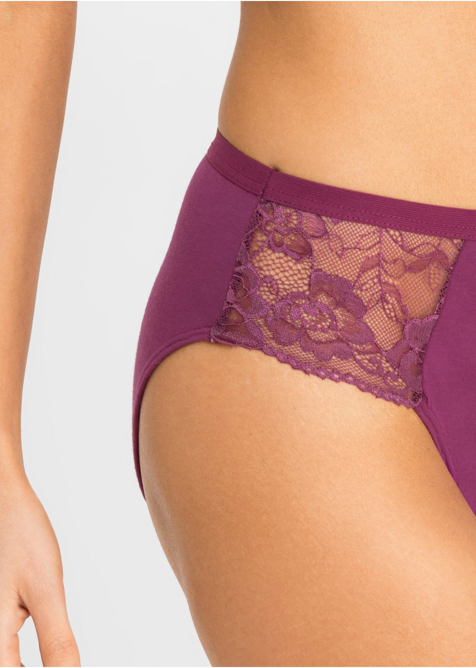 Lot de 4 maxi slips avec dentelle