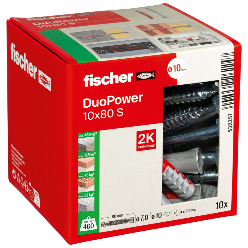 Fischer Duopower pluggen + schroef 10x80mm
