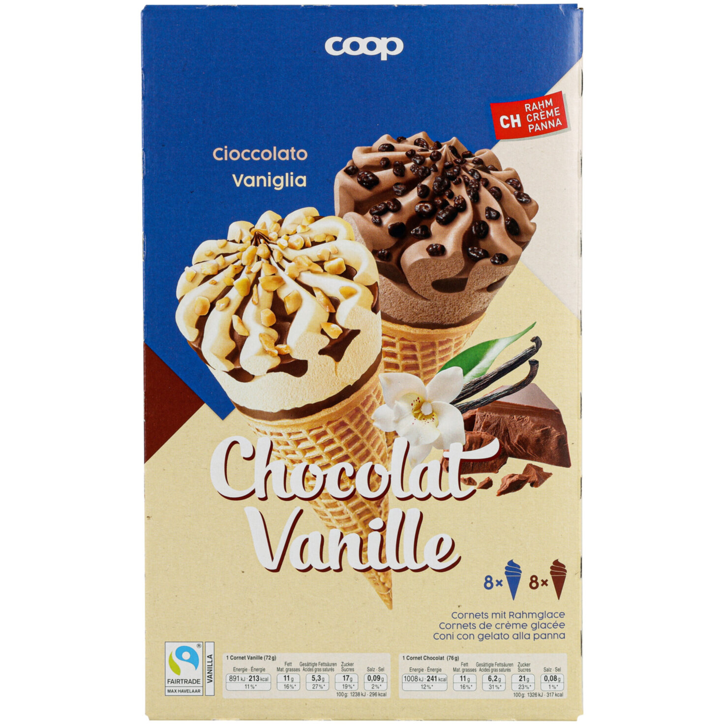 Cornet Chocolat Vanille 16x125ml