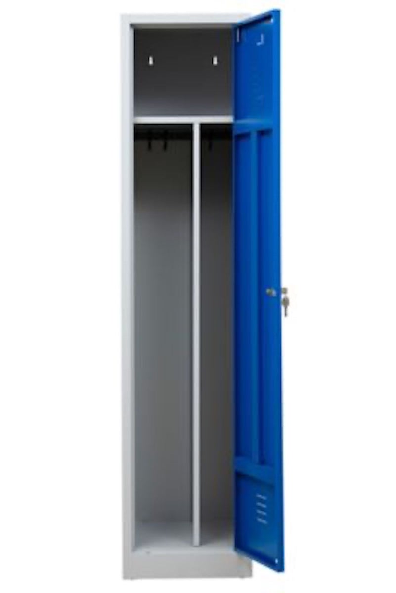 PROREGAL Garderobekast Camel 1 Compartiment Met Pro Divider HxBxD 180 x 41 x 50 cm Cilinderslot Grijsblauw