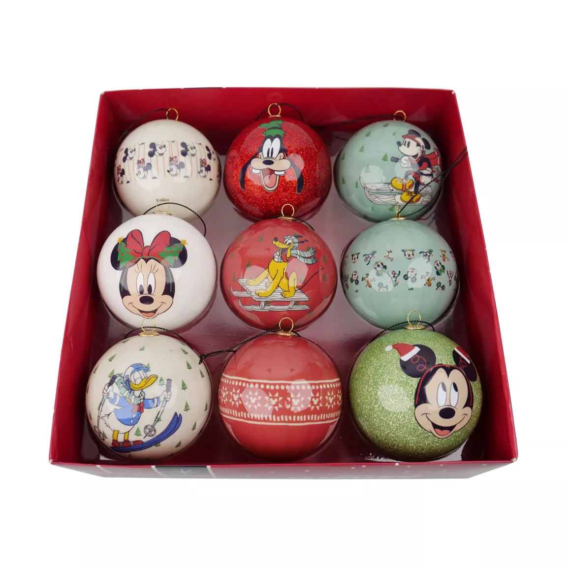 Coffret de 9 boules de Noël (D75 mm) Disney Mickey et ses amis