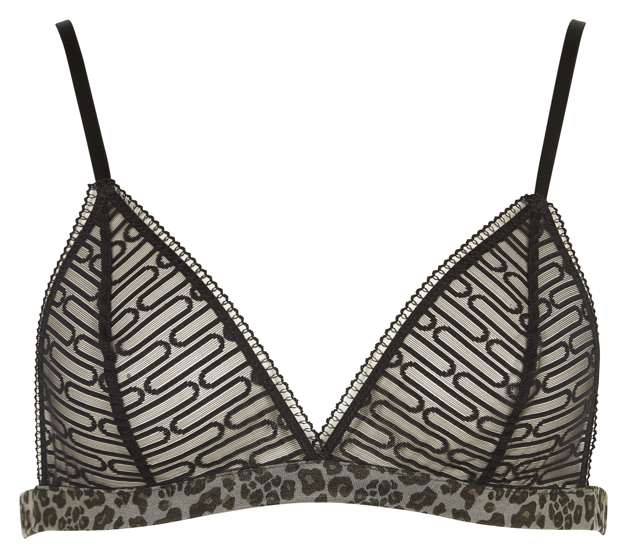 LEOPARD LOVE - Soutien-gorge triangle à imprimé animalier | Noir