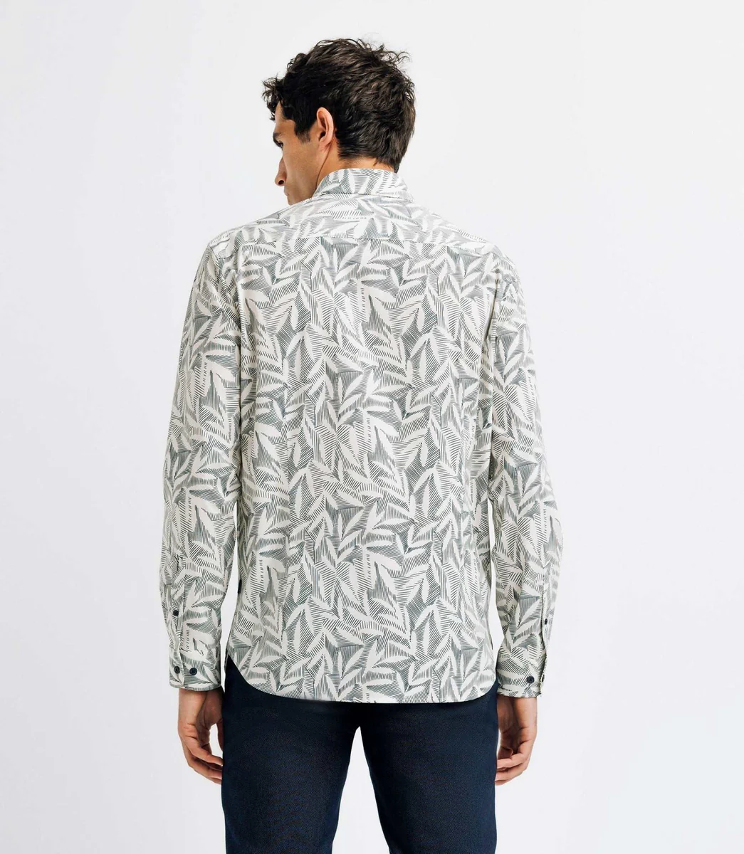 Chemise casual imprimée écrue
