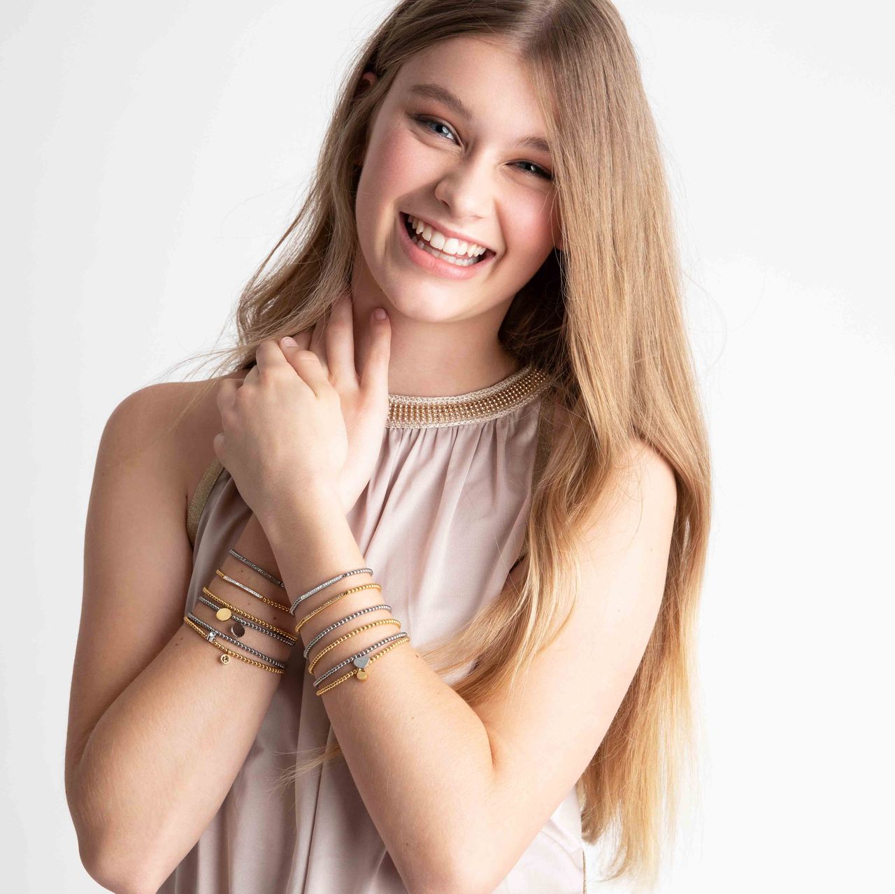 Gerecycled stalen armband bol/hart