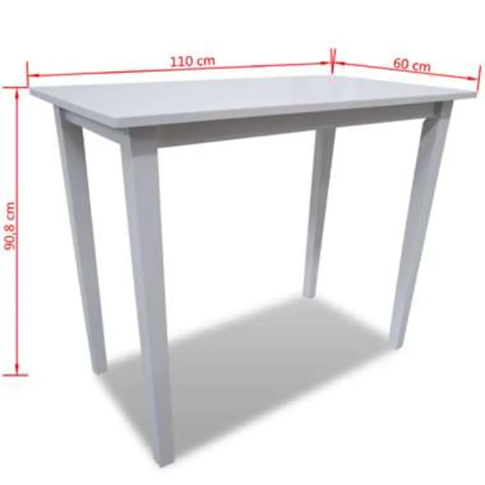 vidaXL - Bartafel - Wit - Hout