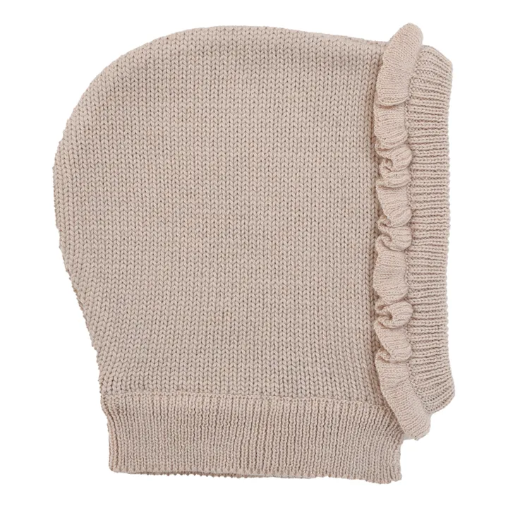 Lililotte Cagoule Laine Tricotée Ambre | Rose pâle