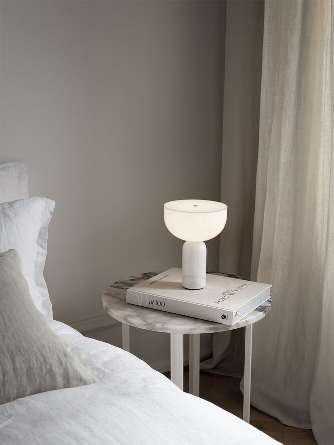 New Works Kizu Portable Lamp White marble