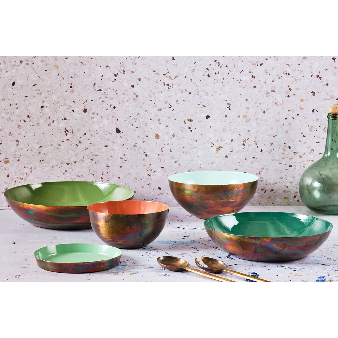 Bjorn Plateau de service en métal Jade - D.20 cm
