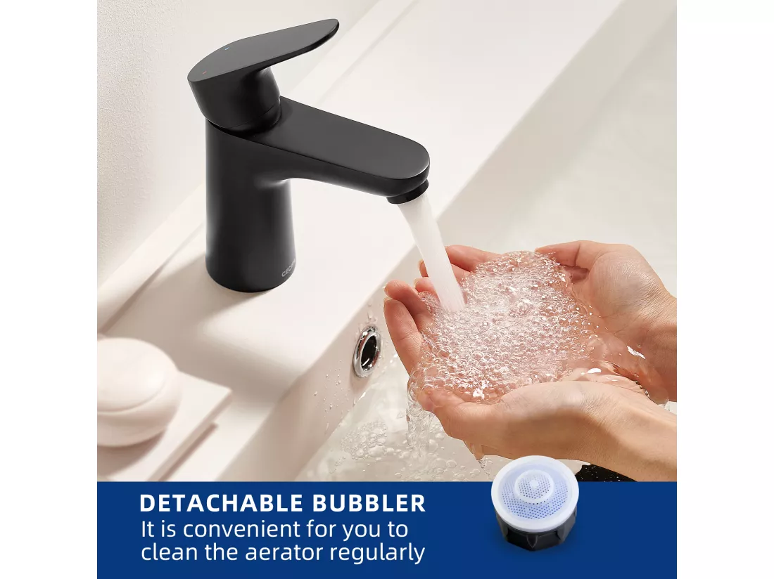 Cecipa max Mitigeur de lavabo Robinet noir Robinet de salle de bain en acier inoxydable,EU Modèle