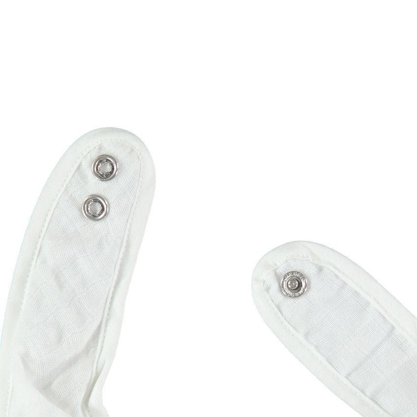 Bavoir forme bandana en coton - Ecru