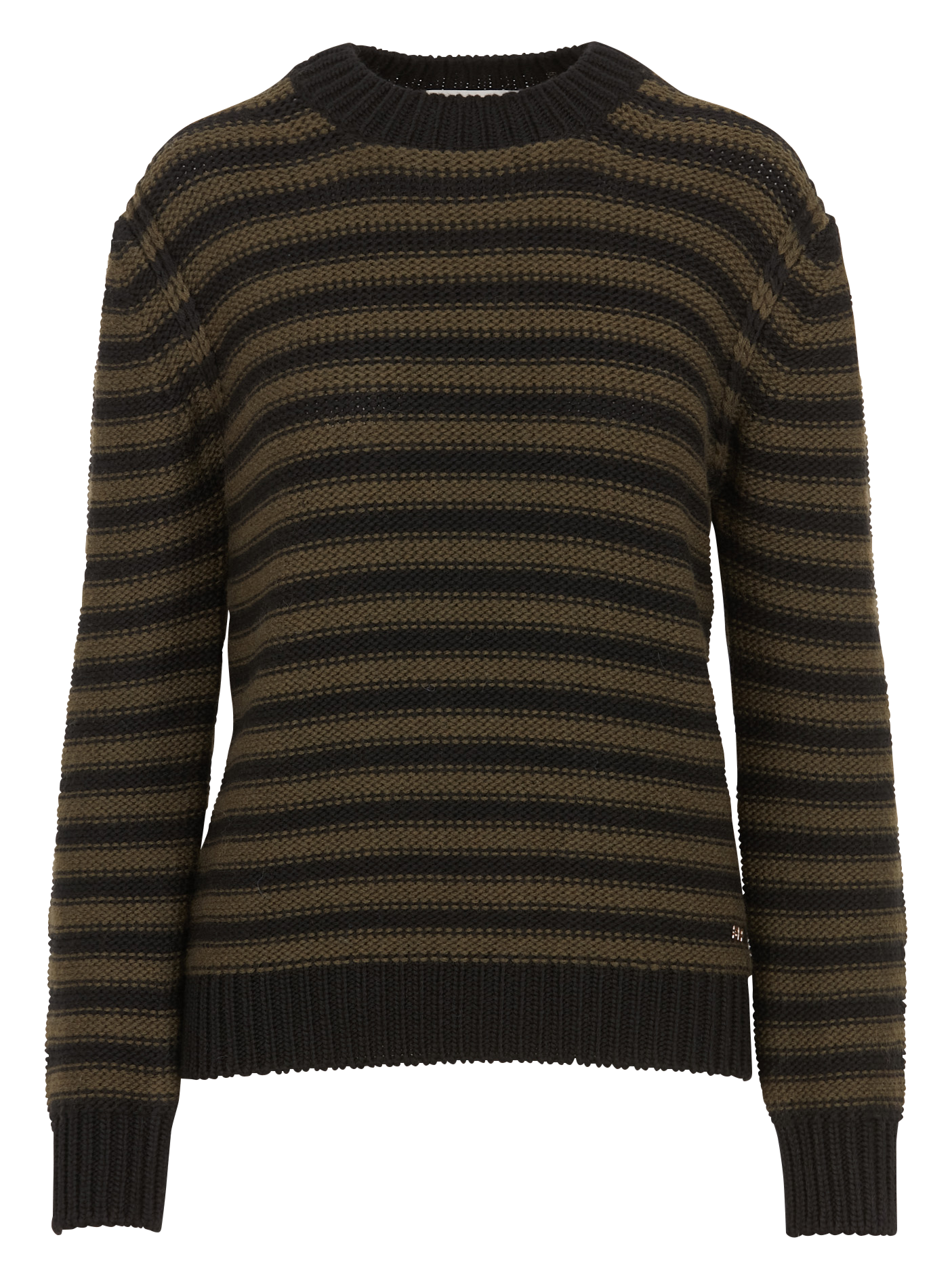 Pull col rond rayé en laine | Rayé