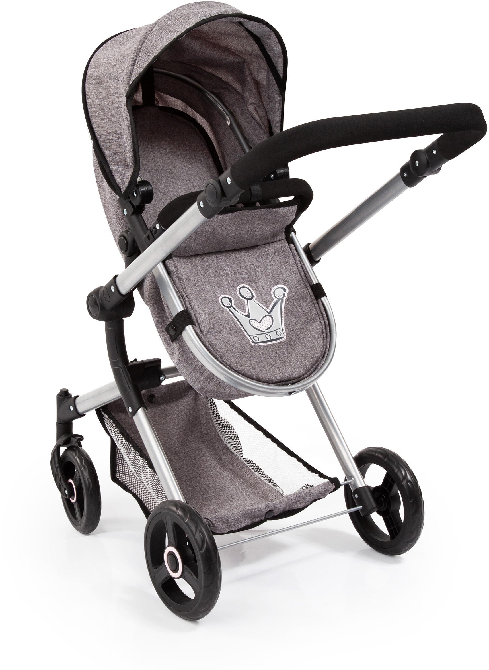 Bayer Kombi-Puppenwagen »Vario, Grau« inkl. Wickeltasche