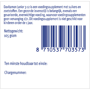 Davitamon Junior 3  KauwVitamines Banaan 120KTB