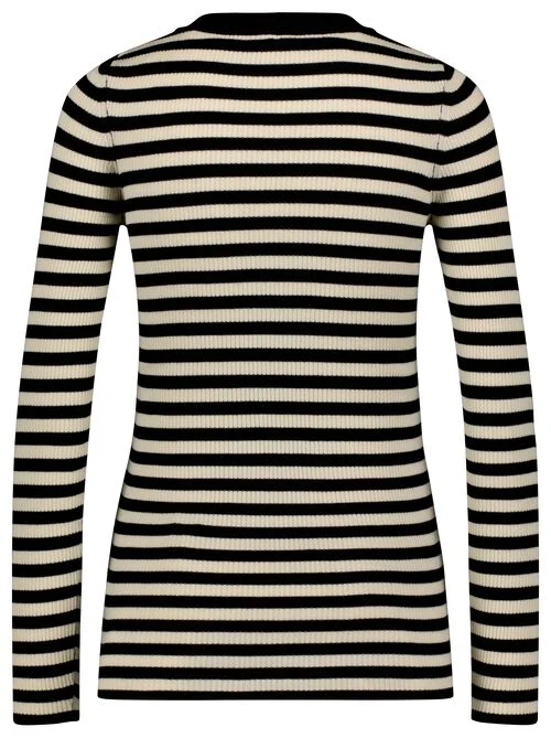 pull-over femme Louisa côte noir/blanc